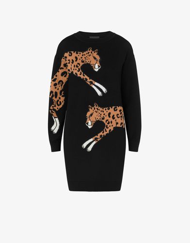 Wollkleid Leopard Jacquard - Boutique Moschino - Modalova