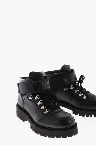 COUTURE! Solid color leather ankle boots Größe 40 - Moschino - Modalova