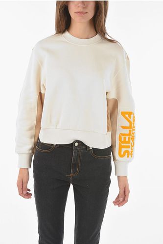 Crew Neck Nylon Detail Sweatshirt with Logo Größe 40 - Stella McCartney - Modalova