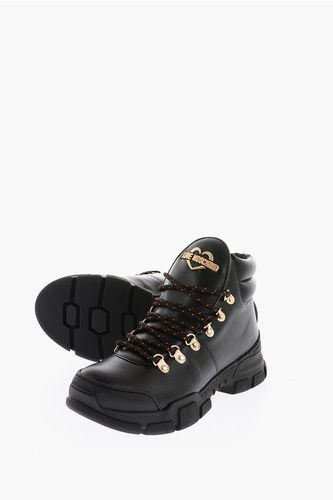 LOVE Golden Details Leather TREK45 Hiking Boots Größe 37 - Moschino - Modalova