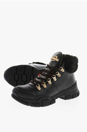 LOVE Golden Details Leather TREK45 Hiking Boots Größe 38 - Moschino - Modalova