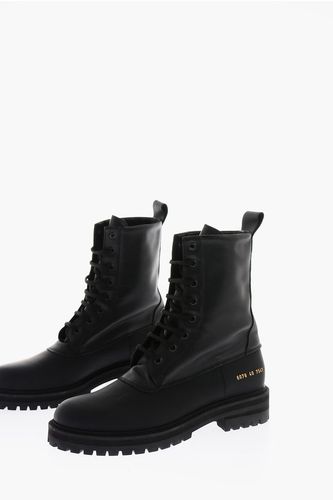 WOMAN 4cm track sole leather Combat boots with golden-print Größe 40 - Common projects - Modalova