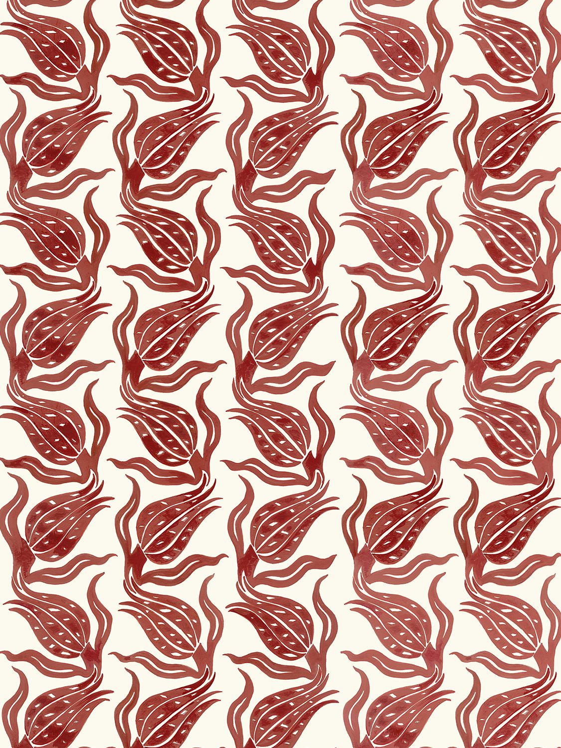 Tulip Sway Warm Printed Wallpaper - ARJUMAND'S WORLD - Modalova