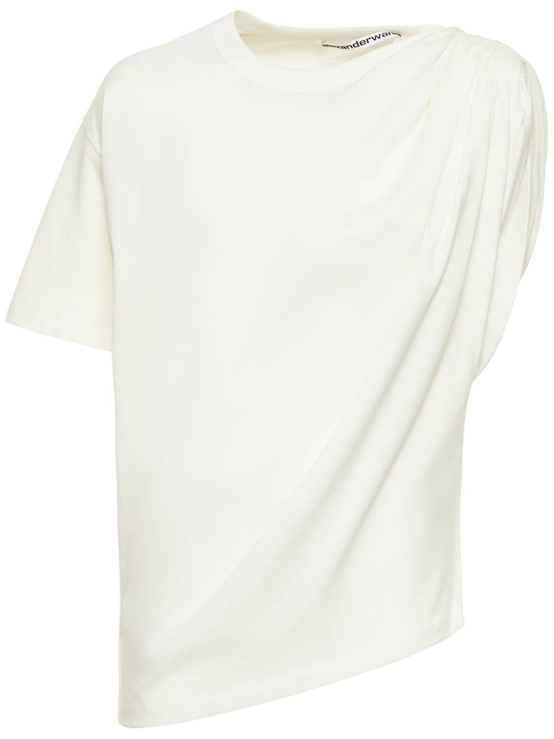 Kurzärmeliges T-shirt Aus Drapierter Baumwolle - ALEXANDER WANG - Modalova