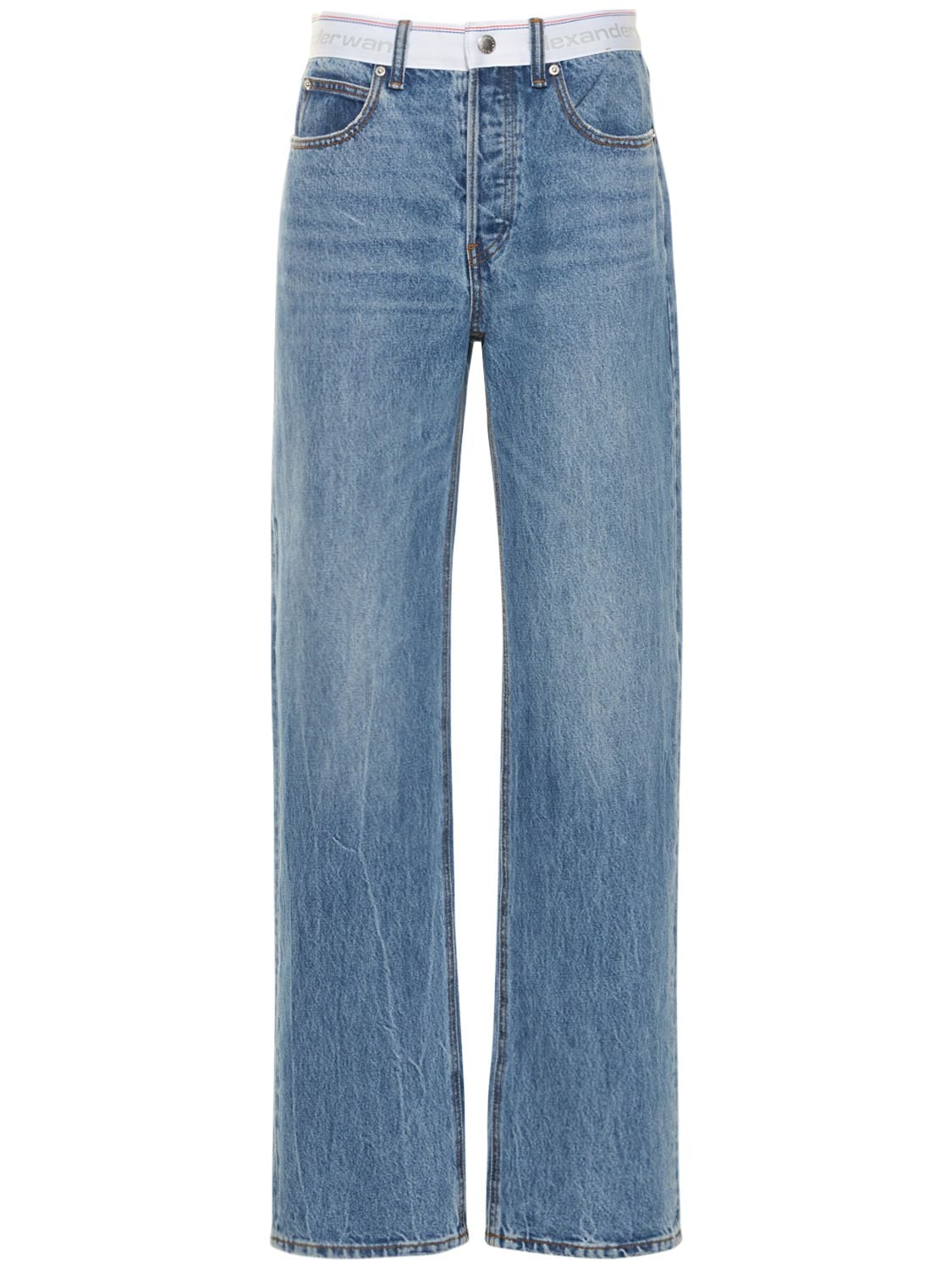 Mittelhohe Jeans Aus Baumwolle Mit Logo - ALEXANDER WANG - Modalova