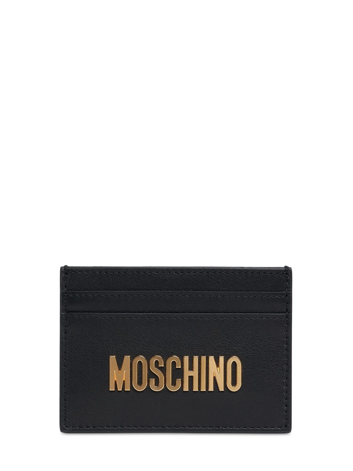 Kartenhülle Aus Leder Mit Logo - MOSCHINO - Modalova