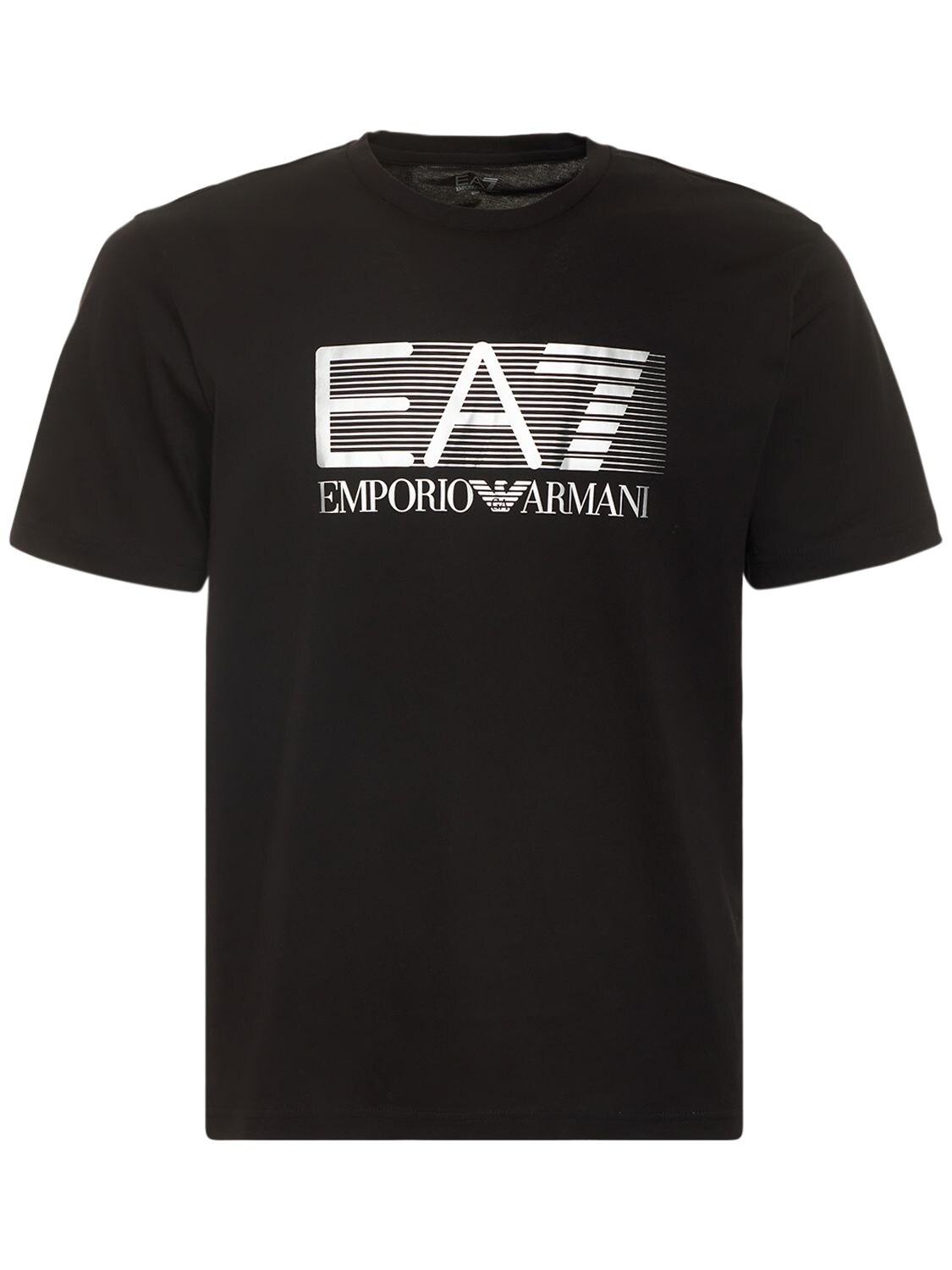 T-shirt Aus Baumwolljersey Mit Druck - EA7 EMPORIO ARMANI - Modalova