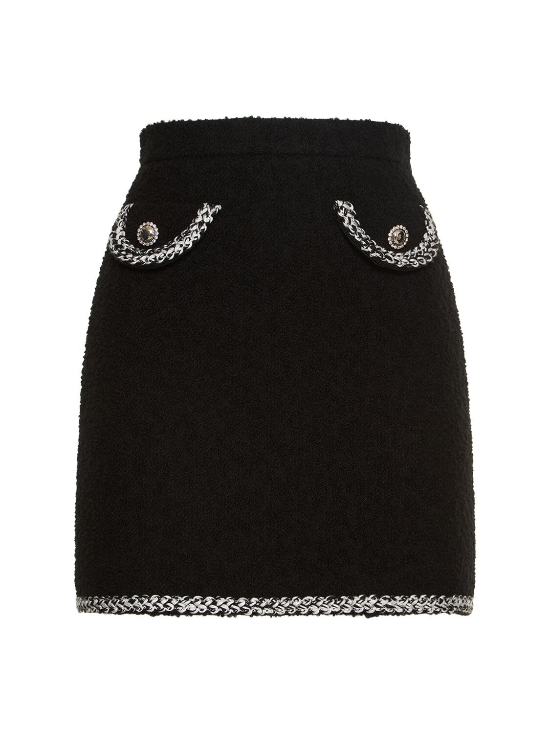 Wool Bouclé Mini Skirt W/ Trim - ALESSANDRA RICH - Modalova