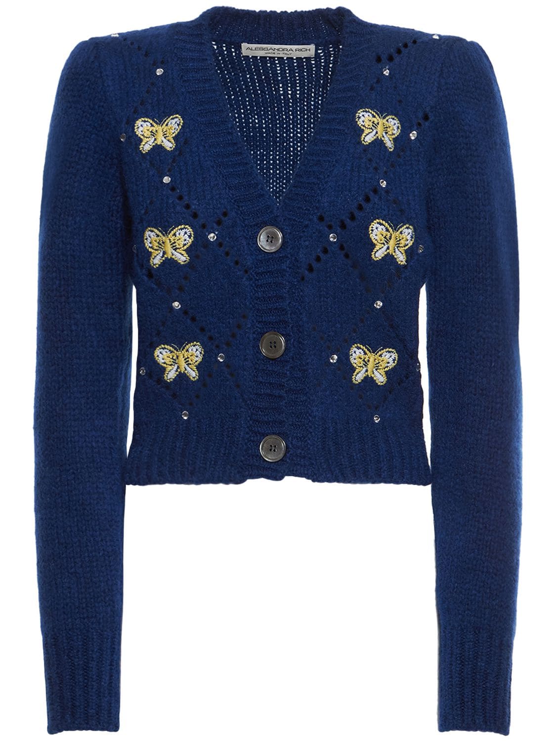 Embellished Knit Cropped Cardigan - ALESSANDRA RICH - Modalova