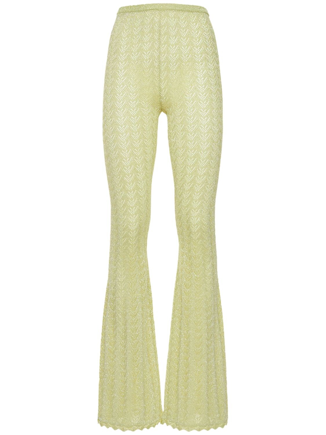 Lace Knit Flared Pants W/ Lurex - ALESSANDRA RICH - Modalova