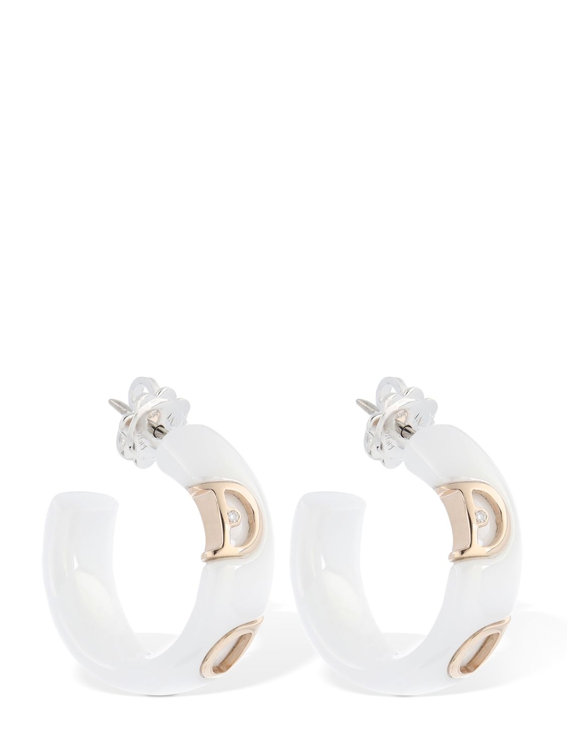 D. Icon 18kt Gold & Ceramic Earrings - DAMIANI - Modalova