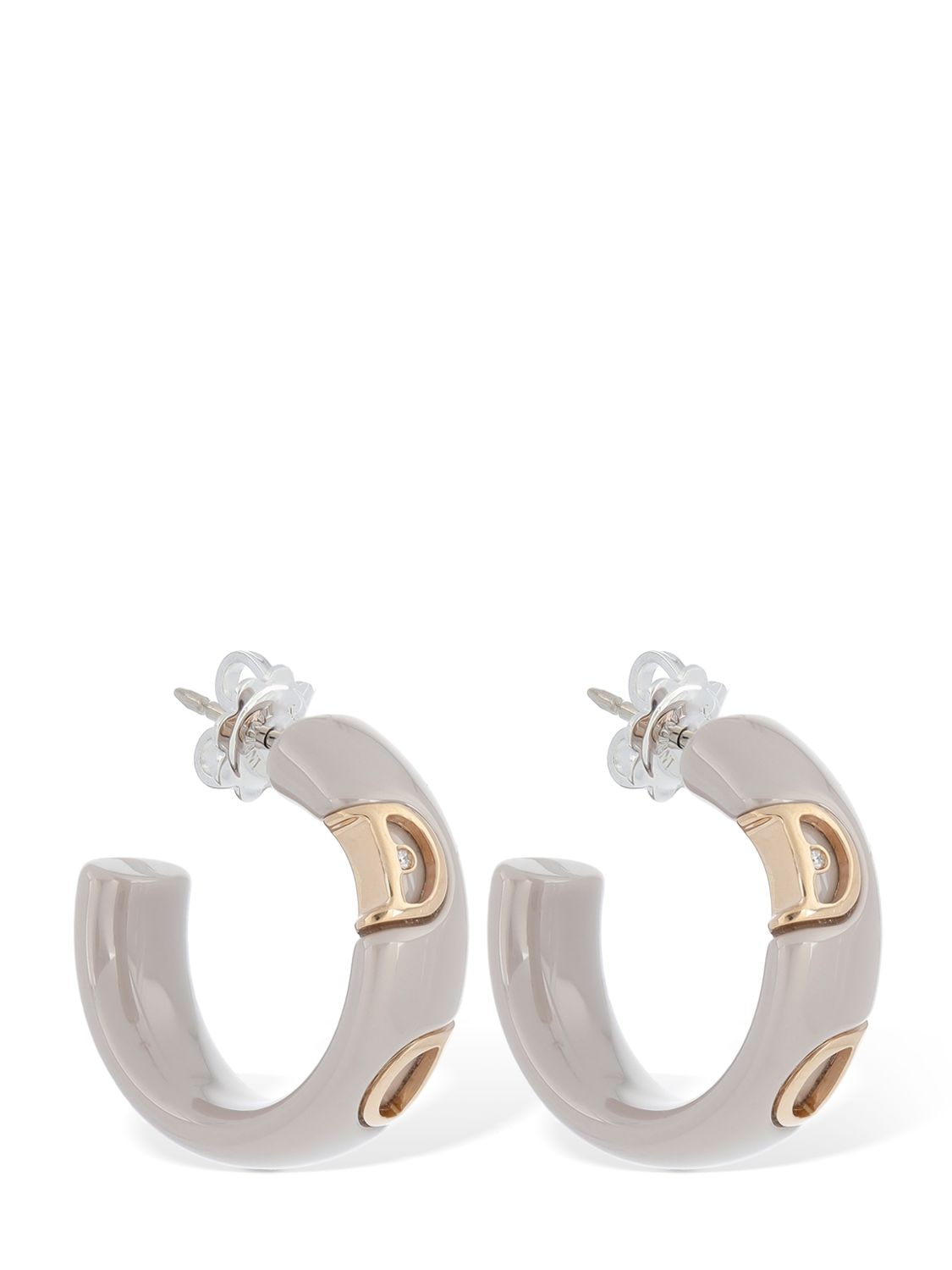 D. Icon 18kt Gold & Ceramic Earrings - DAMIANI - Modalova