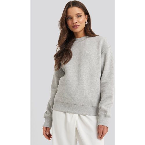 Embroidery Regular Crew Neck Sweater - Grey - Calvin Klein - Modalova