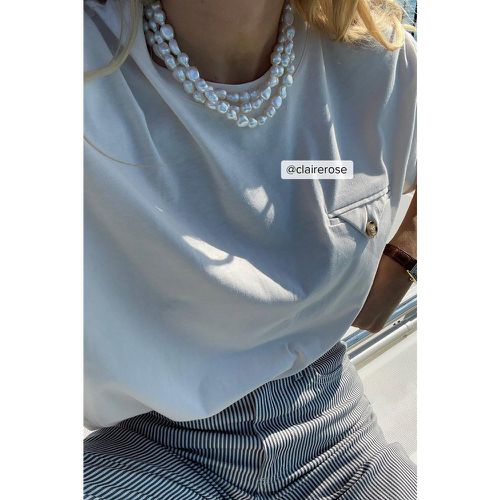 Pocket Detail T-shirt - Offwhite - Claire Rose x NA-KD - Modalova