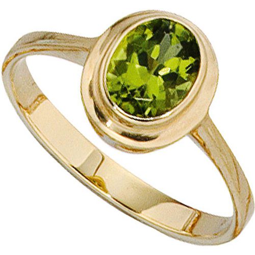 Damen Ring 585 Gold Gelbgold 1 Peridot grün Goldring - SIGO - Modalova