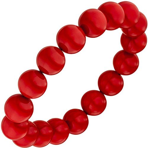 Armband Muschelkern Perlen rot 19 cm Perlenarmband elastisch - SIGO - Modalova