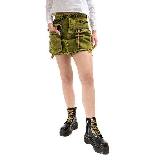 Acid Washed Cargo Skirt Ar32304 Lime S skirt , Damen, Größe: L - Aries - Modalova