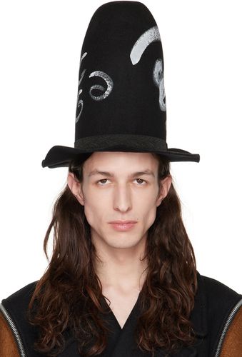 Black Printed Structured Hat - Comme des Garçons Homme Plus - Modalova