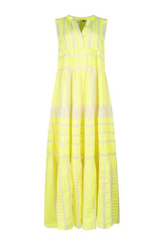 Sleeveless Long Dress Neon Lime Off White - Devotion Twins - Modalova