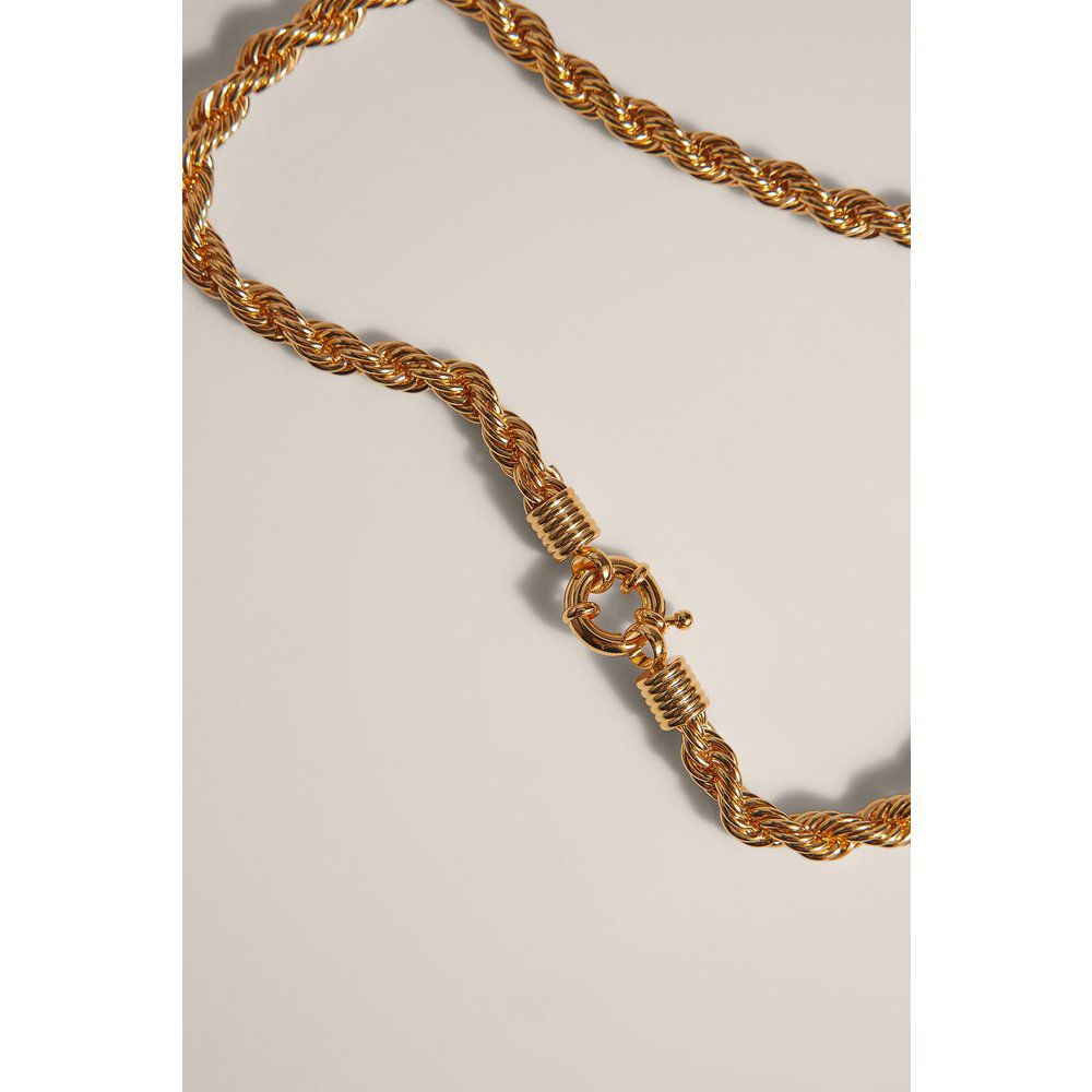 Vergoldete gedrehte Ring-Halskette - Gold - NA-KD Accessories - Modalova